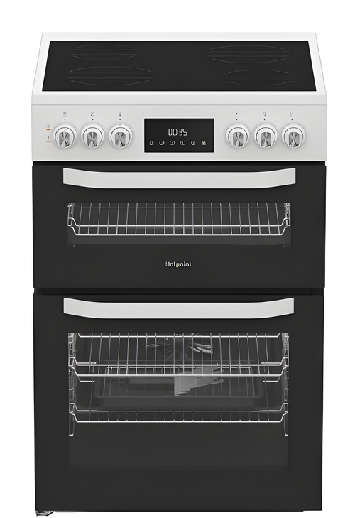 Hotpoint HTE6VDCW - White 60cm Electric Cooker - Ceramic Hob - A Energy