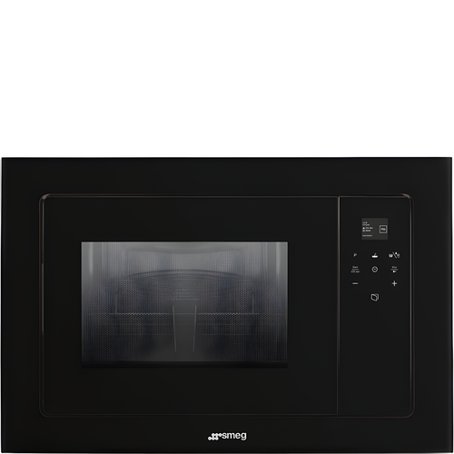 Smeg FMI120N2 - Black Built In Microwave with Grill - 20L - 800W