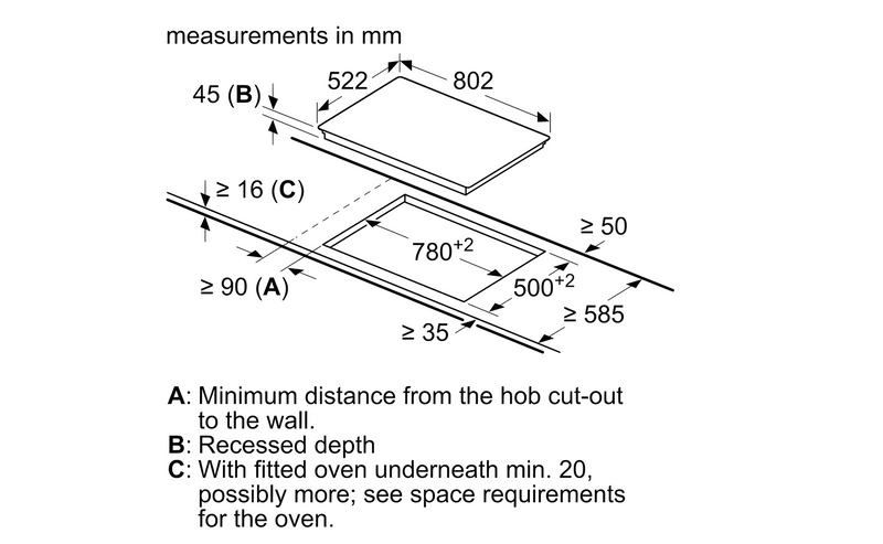 Bosch PKH811BB1D - Black Electric Ceramic Hob - 80cm - 4 Cooking Zones