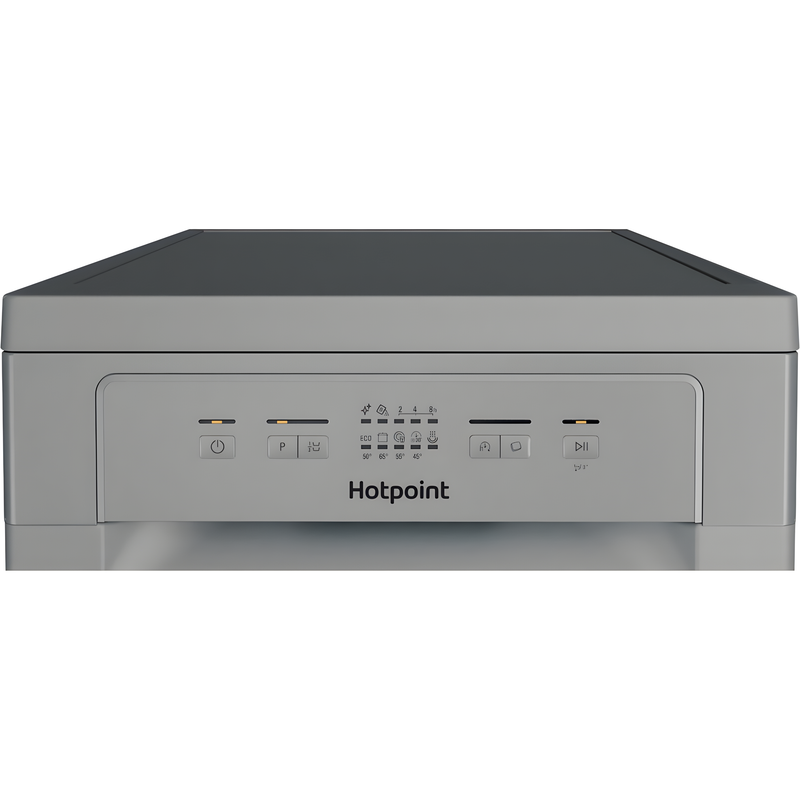 Hotpoint HP2FE10CS90SUK - Silver 10 Place Setting Slimline Dishwasher - 49dB - E Energy Rating