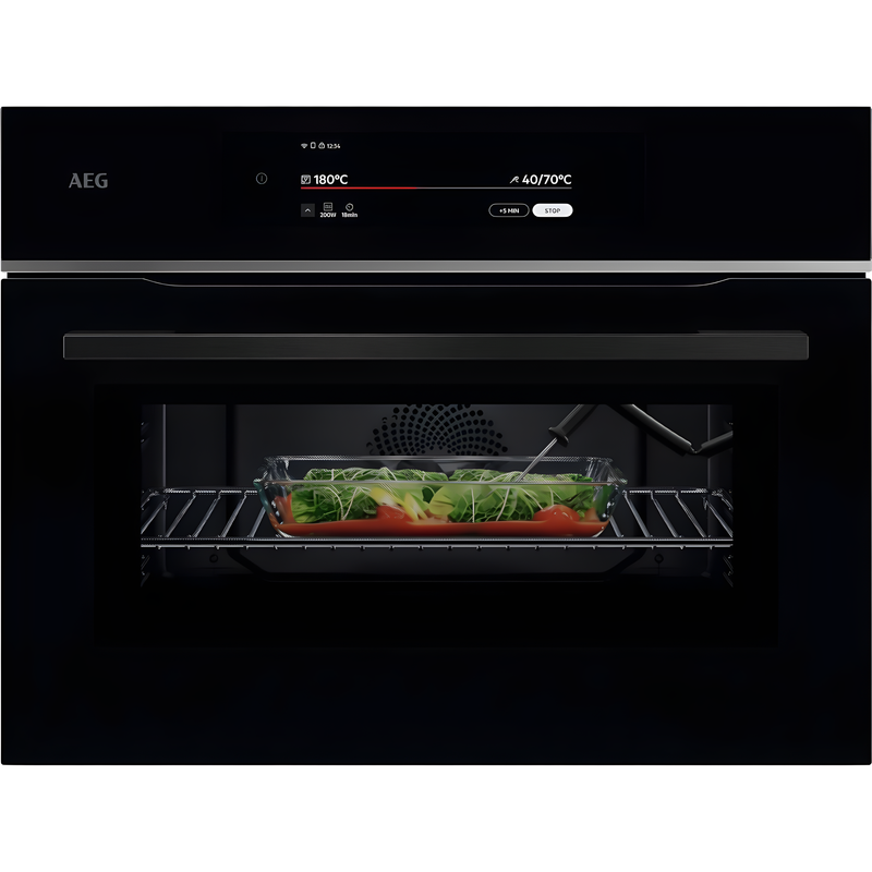 AEG TK9NK821B - Black Single Oven with Microwave - 44L