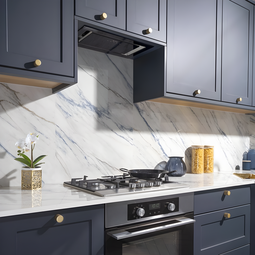 Caple BU526BK - Black Glass Built-Under Cooker Hood - 520mm - A++ Energy