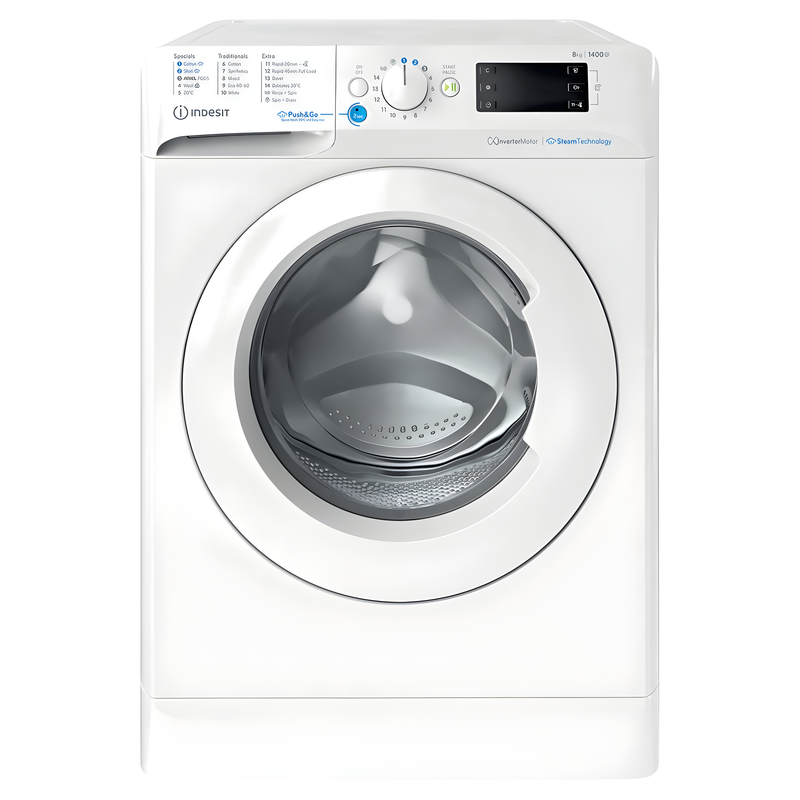Indesit BWE 81496 XWV UK Freestanding 8kg 1400 Spin Washing Machine - A Rated