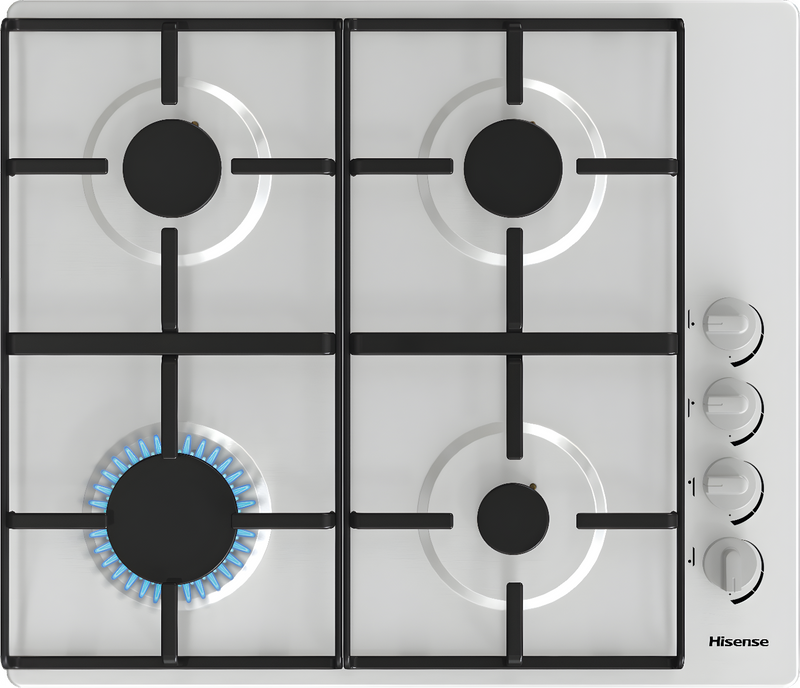 Hisense GM642XHS - Stainless Steel 60cm Gas Hob - 4 Zone - Built-in