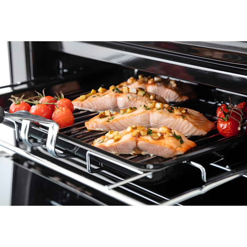Rangemaster PROPL60NGFBL/C - Black/Chrome Gas Cooker - Double Oven - A+ Energy