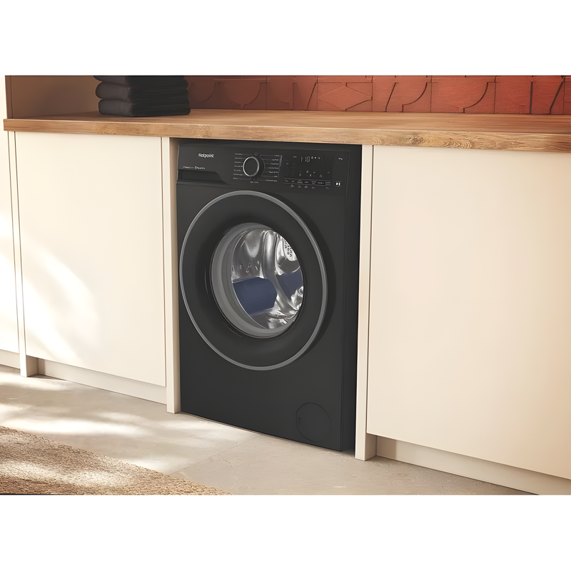 Hotpoint HB103WBCAREUK - Black 10KG Washing Machine - 1400 RPM - A energy