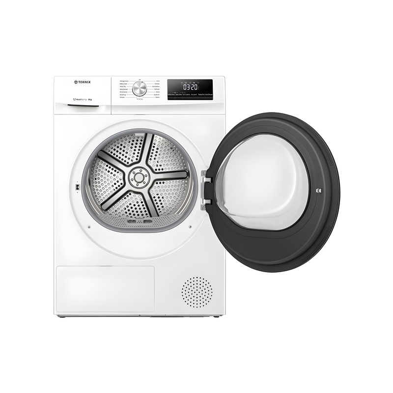 Teknix TKHP8HW - White 8KG Heat Pump Tumble Dryer - A++ Energy