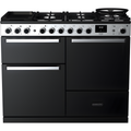 Rangemaster EDDLO110DFGBLK/CM1 Edge Deluxe 110cm Dual Fuel Black Glass/Chrome