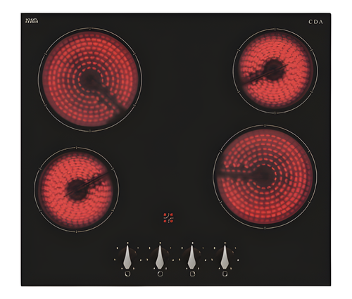 CDA HC6312FR - Black 4 Zone Electric Hob