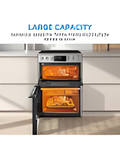 Midea MFO24EME4R118-SS - Stainless Steel 60cm Double Oven Freestanding Cooker - Ceramic Hob - A Energy