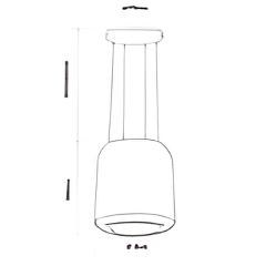 Caple VEL410 - Gold Vela 41cm Island Cooker Hood - 456 m³/h - Recirculation Only