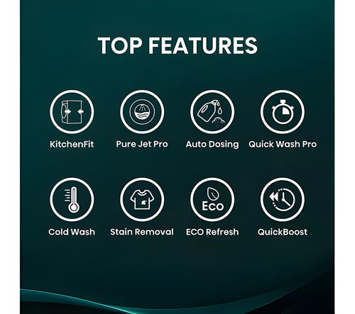 Hisense WF5I1045BWQ - White 10.5KG Washing Machine - 1400 RPM - A energy