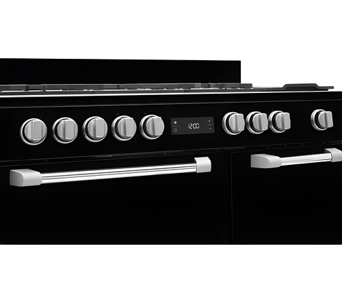 Leisure PR100F530K - Black 100cm Dual Fuel Range Cooker - 3 Ovens, 5 Burners, 75L Capacity - A Energy Rating