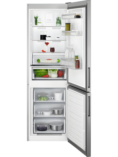AEG RCB632E2MX - Stainless steel Freestanding Frost Free Fridge Freezer - E energy