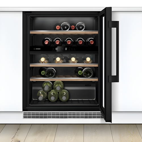 Bosch KUW21AHG0G - Black 44 Bottle Capacity Wine Cooler - G energy