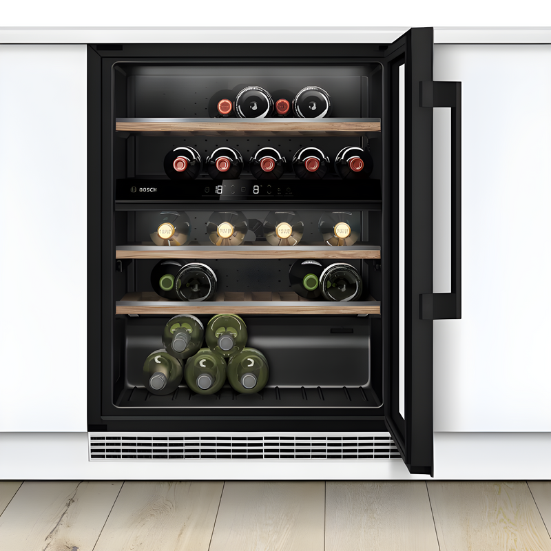 Bosch KUW21AHG0G - Black 44 Bottle Capacity Wine Cooler - G energy