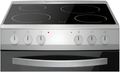 Amica AFC602SS 60cm Ceramic Electric Cooker with Double Oven, A Rated - Silver