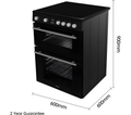 Hisense HDE3211BIBUK - Black Electric Double Oven Cooker - Induction Hob - A+/A Energy