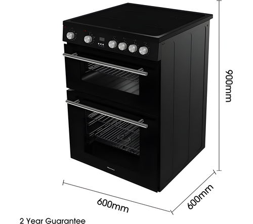 Hisense HDE3211BIBUK - Black Electric Double Oven Cooker - Induction Hob - A+/A Energy