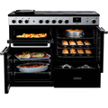 Rangemaster EDDLO110DFGBLK/CM1 Edge Deluxe 110cm Dual Fuel Black Glass/Chrome