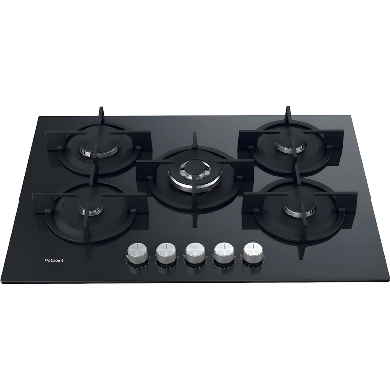 Hotpoint HGS 72S BK - Black 5 Zone Gas Hob