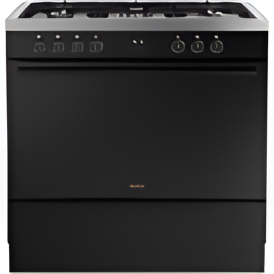 Belling RCA VISION SGL 90DF BLK 444412039 - Black 90cm Dual Fuel Range Cooker - 133L - A Energy