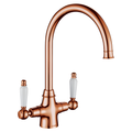 1810 Company Rodez Twin Lever Kitchen Sink Mixer Tap - Copper