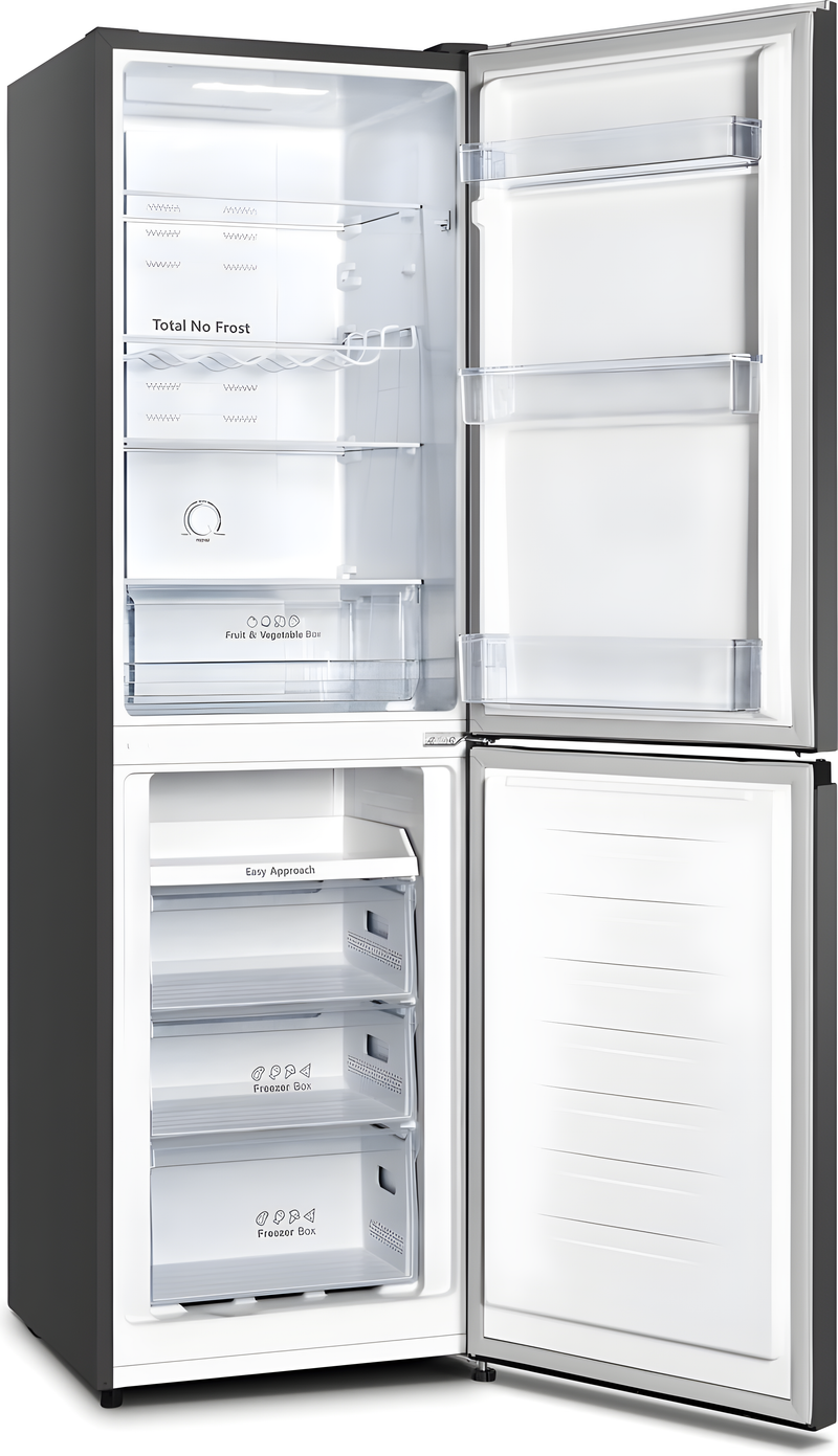 Hisense RB327N4ABD - Black/Stainless Steel Fridge Freezer - 55cm 50/50 Total No Frost - D Energy