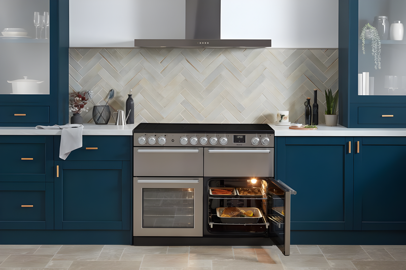Rangemaster Nexus 110 NEXO110DFPCBL/CM1 - Charcoal Black Dual Fuel Range Cooker - 110cm - A Energy