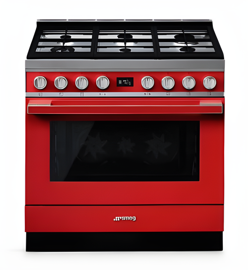 Smeg CPF9GPR - Red 6 Zone Dual Fuel Cooker - A+ energy