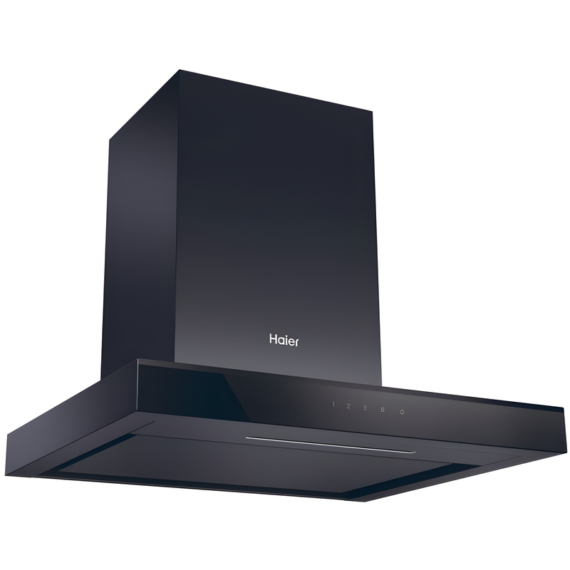 Haier HATS6CBS4B - Black 60cm Chimney Cooker Hood - A+ Energy Rated