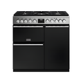Stoves Precision Deluxe 90cm 5 Burner Dual Fuel Range Cooker - Stainless Steel - Triple Oven - A energy rating