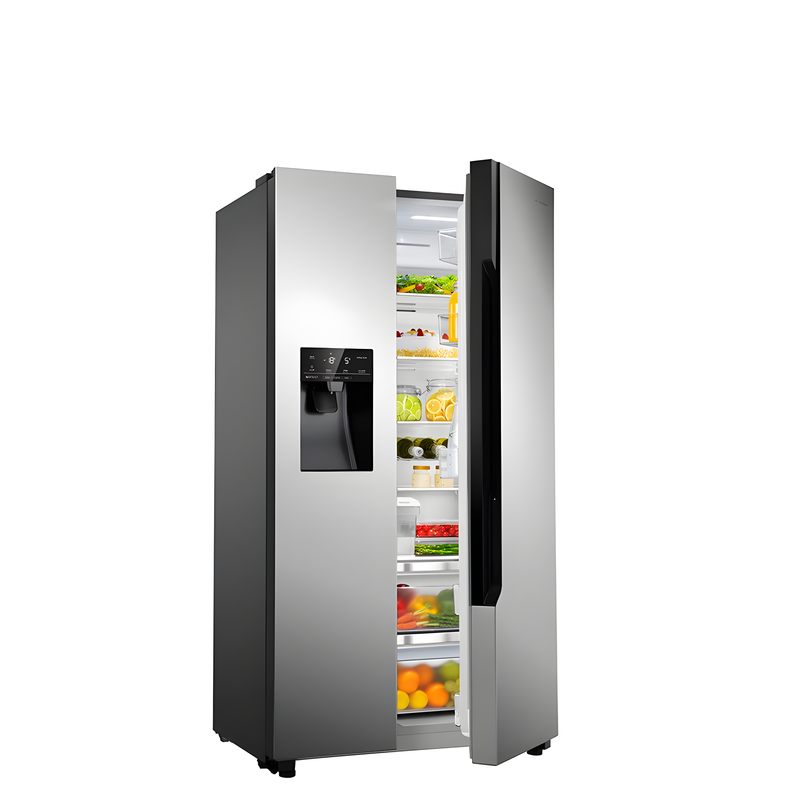 Teknix THSBS1791PLUX Stainless Steel 2 Door Side by Side Fridge Freezer - E rated Plumbed ice+water