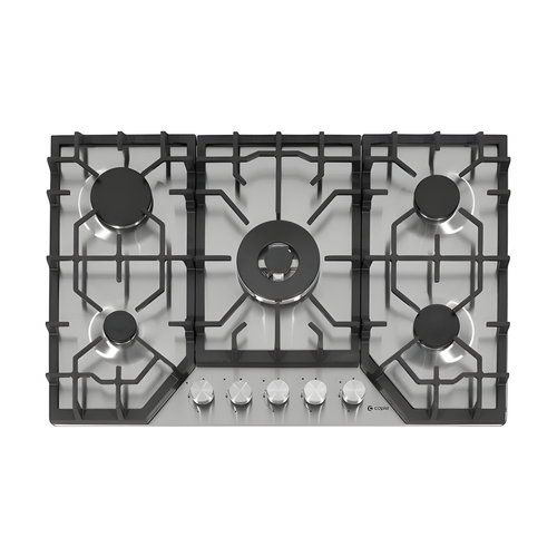Caple C4071G - Stainless Steel 76cm 5 Burner Gas Hob - 4kW Triple Ring Burner - Flame Safety