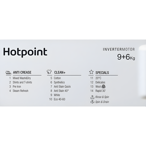 Hotpoint BI WDHG 961485 UK - Integrated 9KG/6KG Washer Dryer - 1400 RPM - D energy