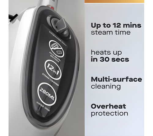 Daewoo FLR00170GE - White Steam Mop & Handheld Steam Cleaner - 1300W - 280ml