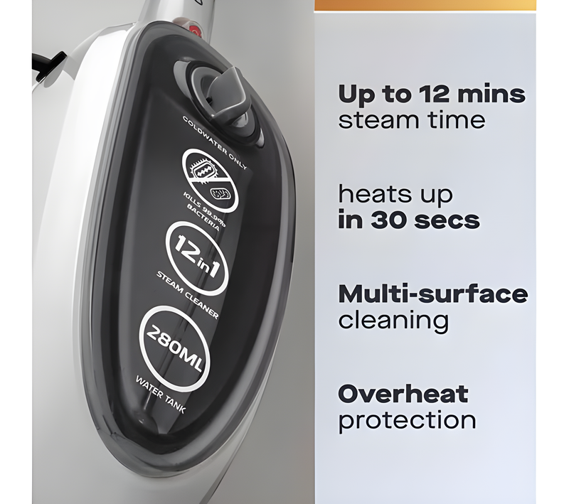 Daewoo FLR00170GE - White Steam Mop & Handheld Steam Cleaner - 1300W - 280ml