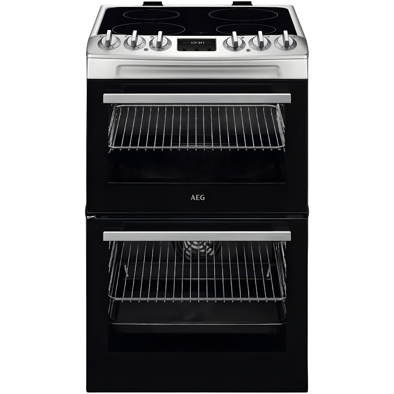 AEG CCX1530ACM - Stainless Steel Ceramic Electric Cooker with Double Oven - 77/39L - A energy