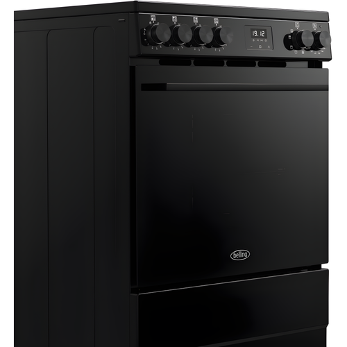 Belling BEL FSA VISION SGL 60Ei BLK 444412053 - Black Induction Electric Cooker - 68L Single Oven - A Energy Rating