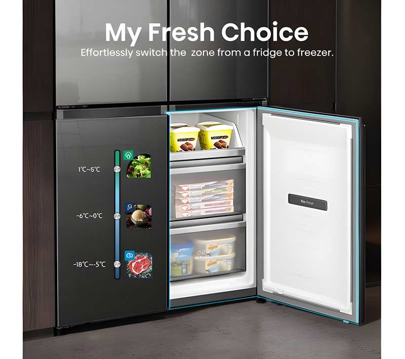 Hisense RQ758N4SASE - Stainless Steel American Fridge Freezer - 609L Capacity - E Energy Rating