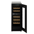 IceKing IKWC305BK - Black 30cm Undercounter Dual Zone Wine Cooler - 18 Bottles