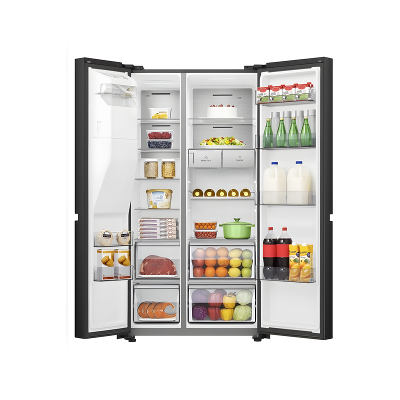 Hisense RS818N4TFE - Black American Fridge Freezer - 632L - E Energy Rating