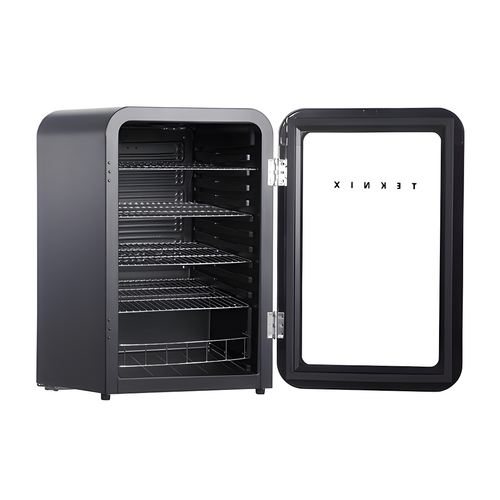 Teknix UC255LRGB - Black Under Counter Glass Door Fridge - 115L Capacity - F Energy