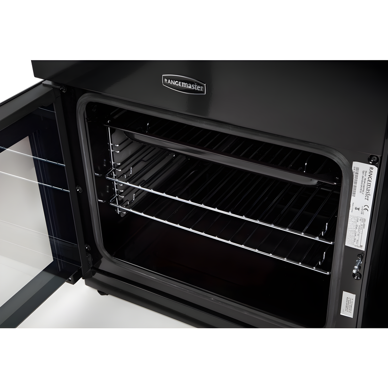 Rangemaster PROPL60DFFBL/C - Black/Chrome Dual Fuel Cooker - Double Oven - A Rated