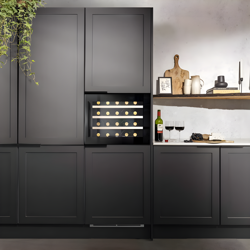 Caple WC6411BG - Black Single Zone Wine Cooler - 21 Bottles - F Energy Rating