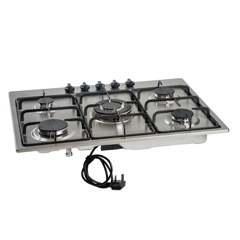 CDA SCG070SS - Stainless Steel 70cm Gas Hob - 5 Burners with Triple Wok Burner