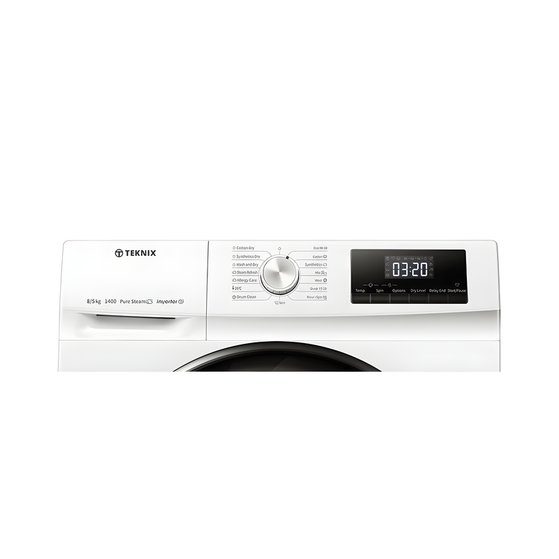 Teknix TK2WD8514HW - White 8KG/5KG Washer Dryer - Freestanding - 2 Year Warranty