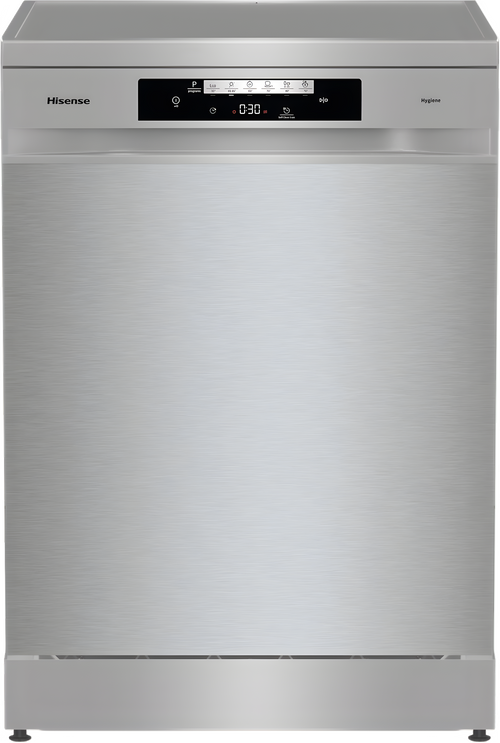 Hisense HS642D90XUK - Silver 14 Place Setting Freestanding Dishwasher - 60cm - 46 dB - D Energy