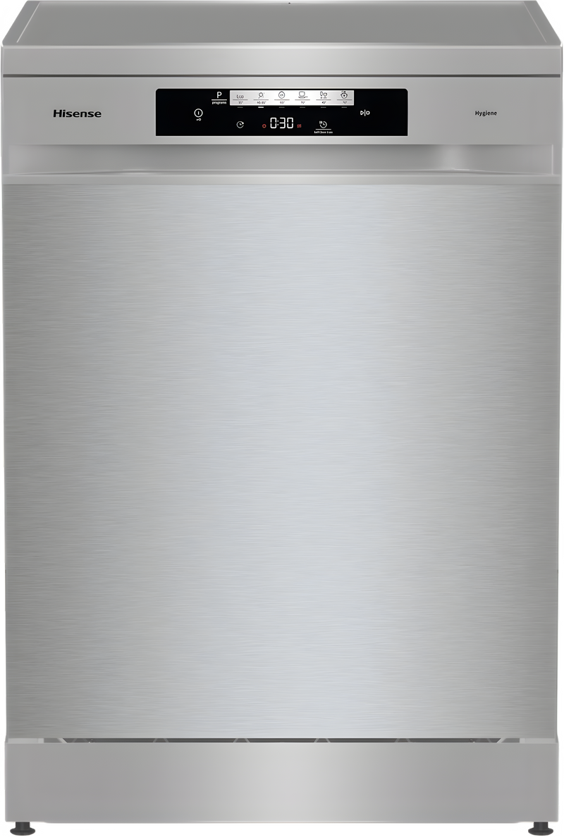 Hisense HS642D90XUK - Silver 14 Place Setting Freestanding Dishwasher - 60cm - 46 dB - D Energy