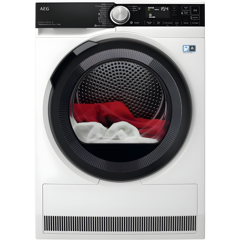 AEG TR959M6BC - White 9KG Tumble Dryer - Heat Pump - A+++ Energy Rating